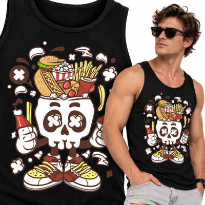 TANK TOP  ANIMOWANY   ANIMOWANY  JUNK FOOD SKULL